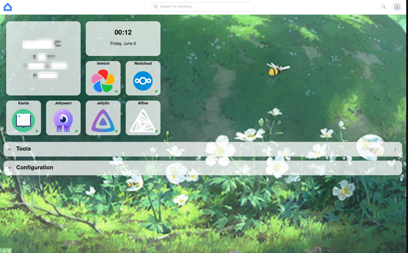 My Homelab Homarr setup